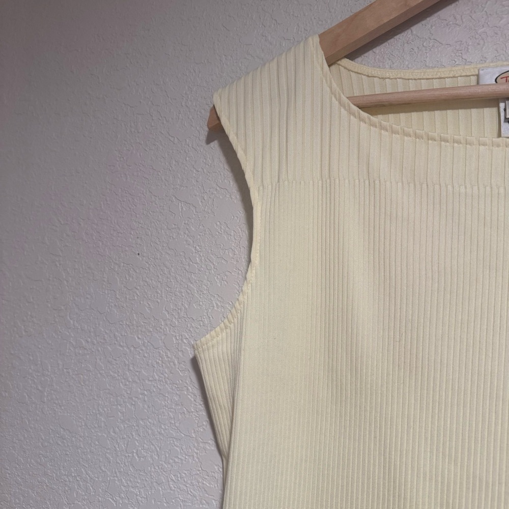 Talbots Cream Ribbed Tank Top - Picture 6 of 6